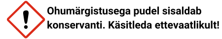 Ohumärgistusega pudel sisaldab konservanti
