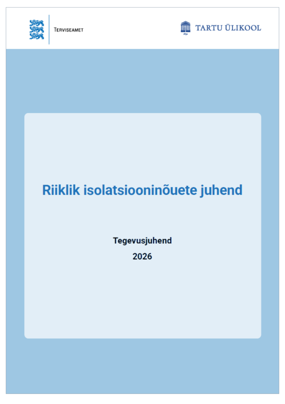 Isolatsiooninõuete juhendi esikaas